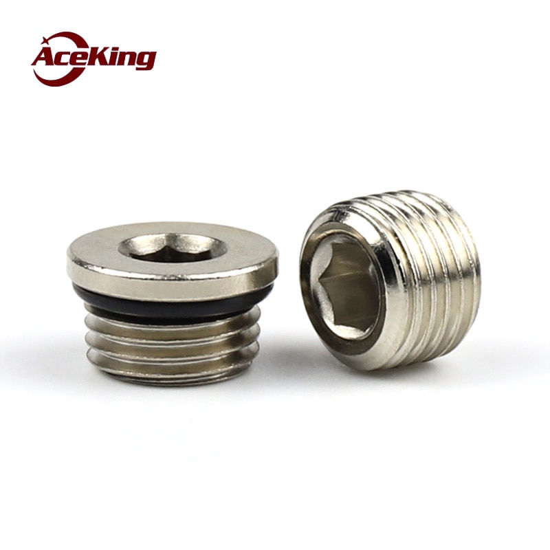 Hexagon plug Pneumatic joint plug inner hexagon all copper nickel plated plug BD-01/02/03/04 1/8 1/4 3/8 1/2