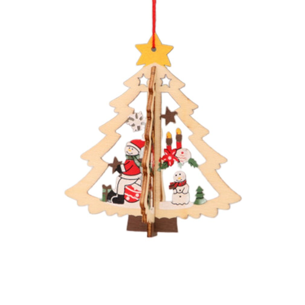 1pc 2d 3d julepynt træ hængende vedhæng stjerne juletræ klokke julepynt til hjemmefest år navidad: 3d juletræ
