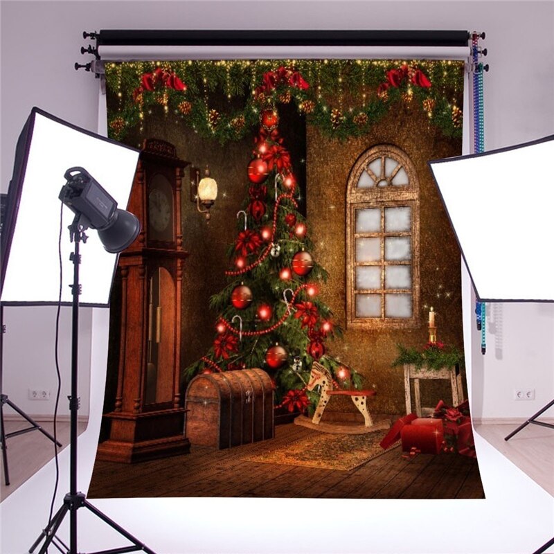 5ft*7ft/3ft*5ft Christmas Tree Backdrops Decorative Photography Background Party Props