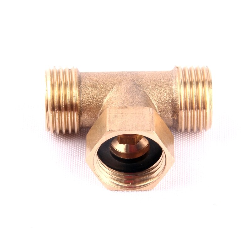 Conector de rosca en t de latón para manguera de jardín, accesorio de tubería de latón de 3 vías, 1/2 pulgadas, 1 ud.