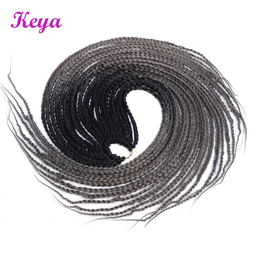 Crochet Box Braids 24 Inch Heat Resistant Fiber 24 Strands Synthetic Crochet Hair Extensions Ombre Pink Hair Blue Box Braids