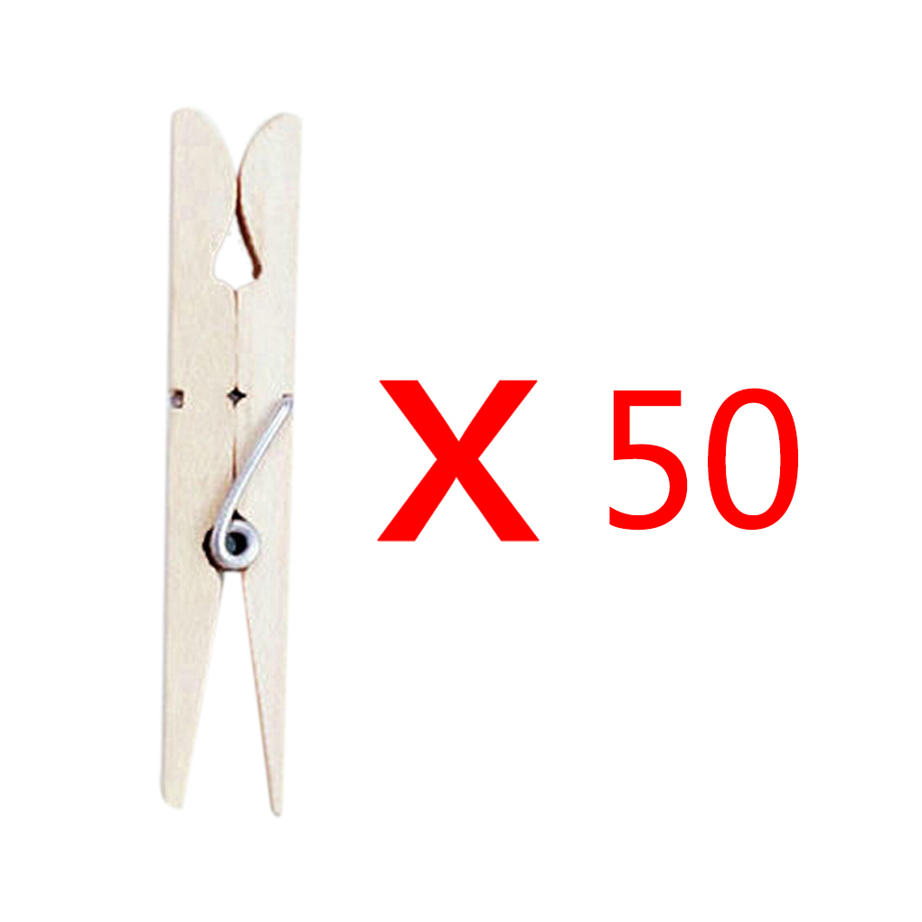 10/30/50/100pcs Clothes Pins Traditional Wooden Spring Clothespins Photoes Pins: 50pcs