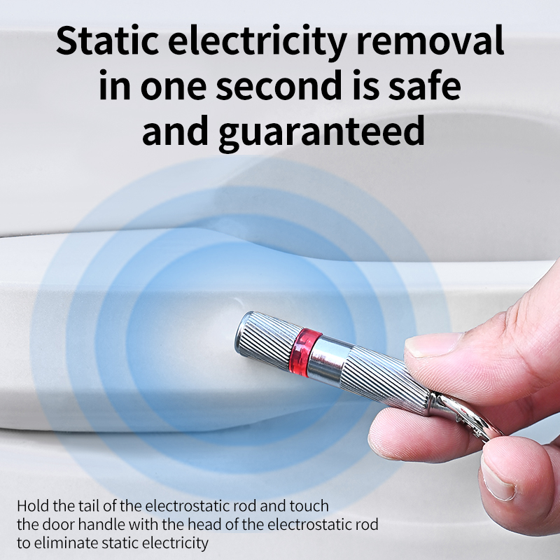 Statischer Stab, elektrostatischer Entlader, tragbarer antistatischer Schlüsselbund, Winter-Trockenklima-Statik-Eliminator, LED-Stromerkennung