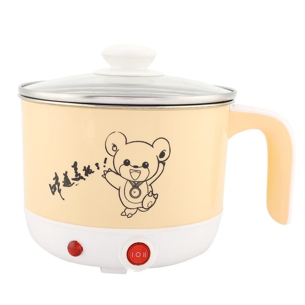 110V 1.8L Mini Rice Cooker Electric Cooking Pot Rapid Noodles Cooker US Plug Portable Travel Electric Rice Cooker: Beige