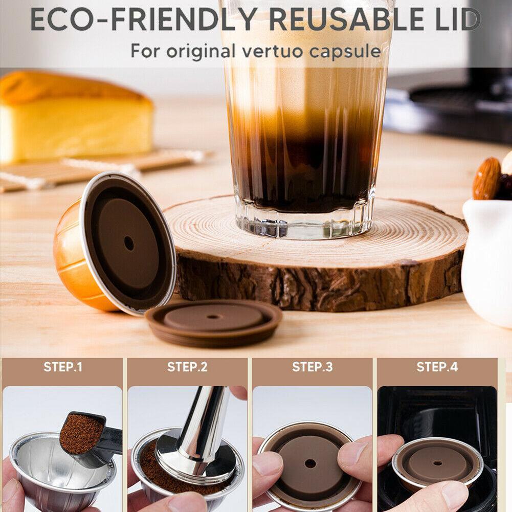1/2pcs Food-grade Silicone Cap Seals For Nespresso Vertuoline Capsule Pods Reusable Coffee Capsule Shell Silicone Lid