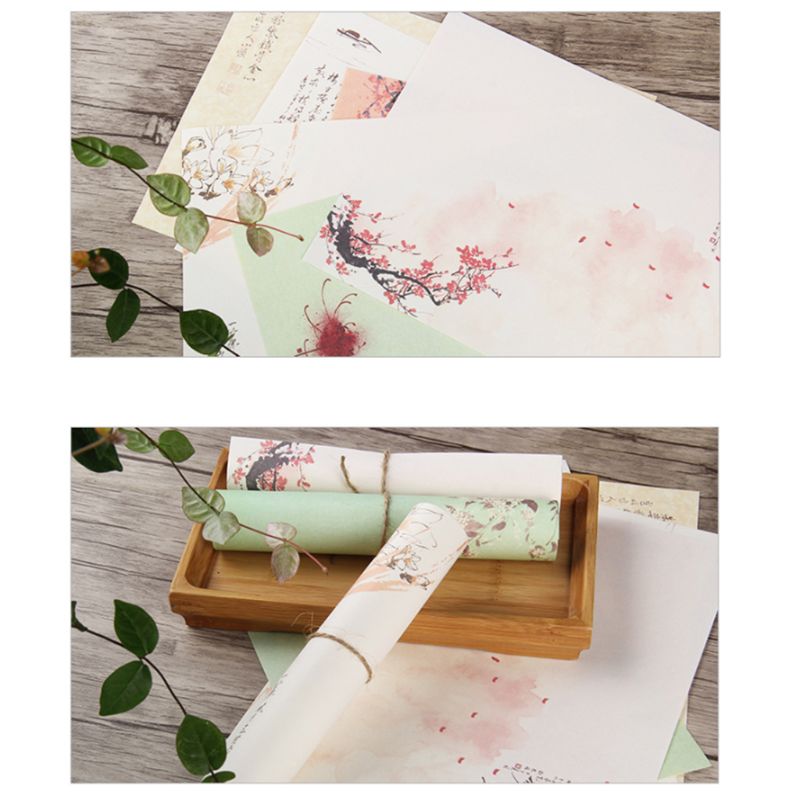 32pcs Home Vintage Writing Letter Paper Retro Writing Stationery School Supplies 831D