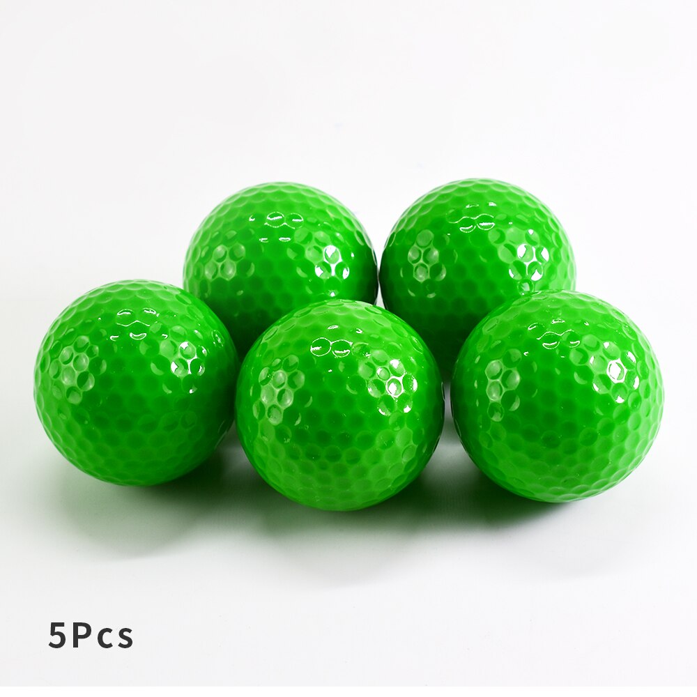 Golf Ball Practice Plastic Sports Home Indoor and Outdoor Resistant Training Red Yellow Blue Green Golf Ball Golf Accessories: Green 5Pcs