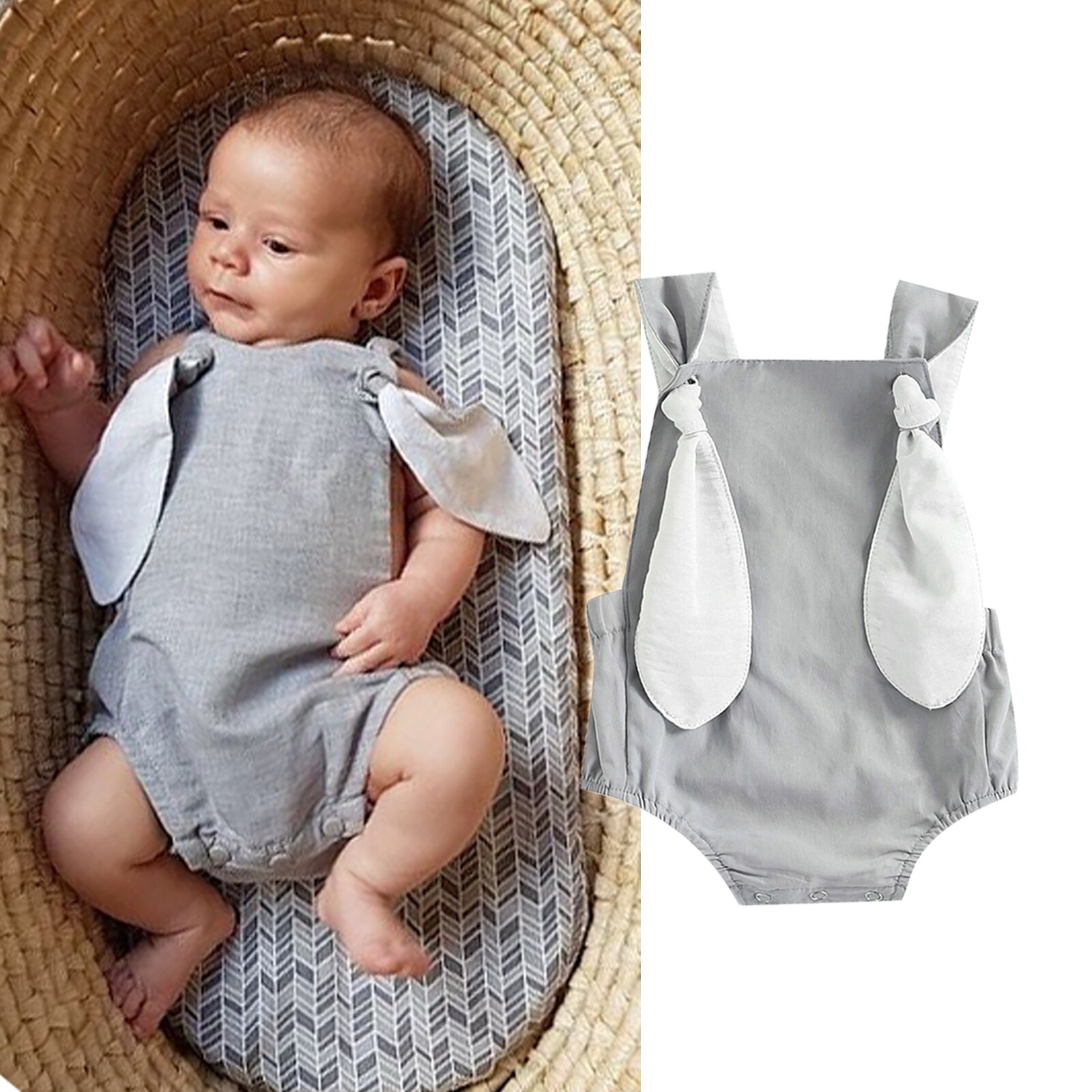 Ma &Ampere; Baby 0-18M Ostern Baby Mädchen Jungen Neugeborenen Jungen Hase Ohr Gesamt Insgesamt Party kleidung Sommer Kostümich D35