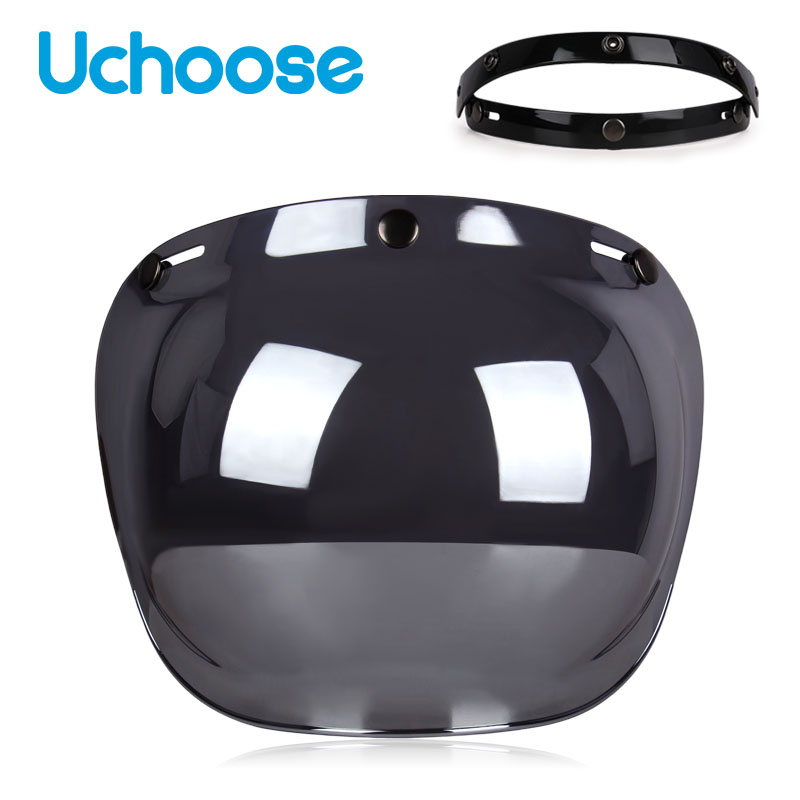 Visera Universal para casco de cara abierta 3/4, abatible hacia arriba, lente Capacete para parabrisas de motocicletas, accesorios para casco Vintage: Naranja