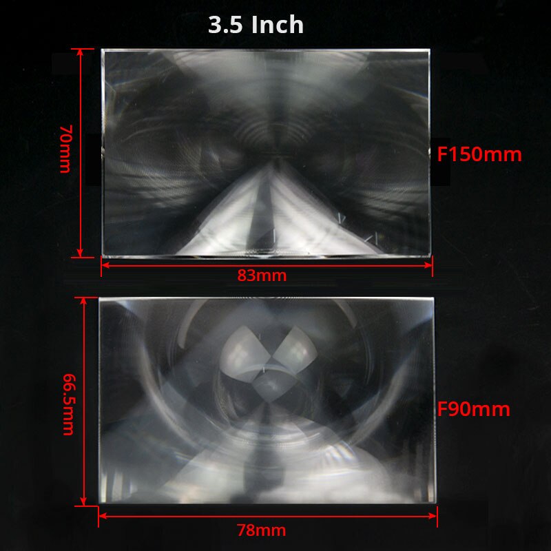 3,5 zoll ~ 7 Zoll DIY Telefon Projektor Fresnel-linse Optische PMMA Gewinde Kondensieren Linsen Mit Schwerpunkt Lentes: 3.5Zoll ohne Ohren