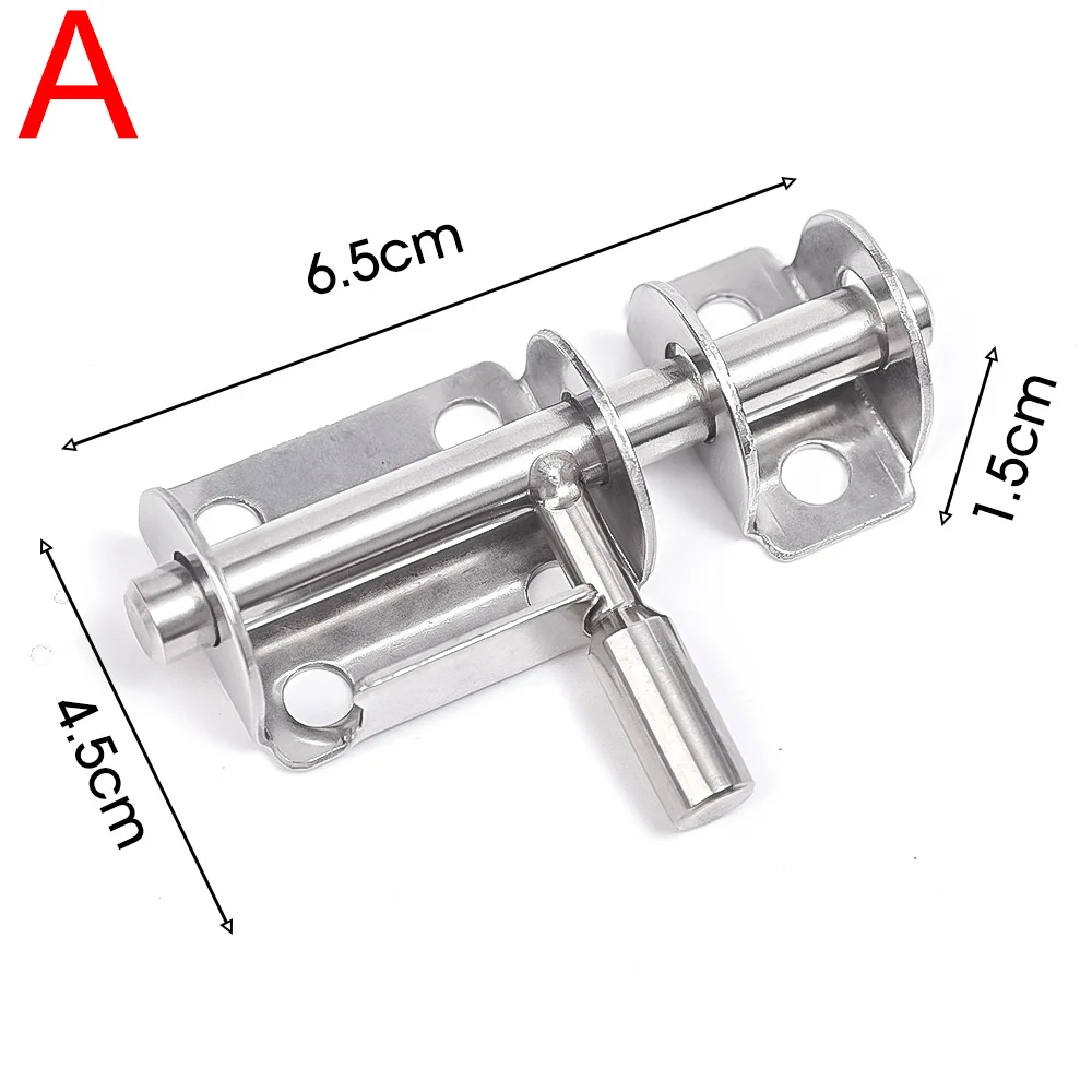 1-4Pcs Door Latches Stainless Steel Heavy Duty Door Bolts Gate Safety Toilet Door Lock Anti-theft Latch Hasp Home Hardware Tools: 6.4 inch / Black & White