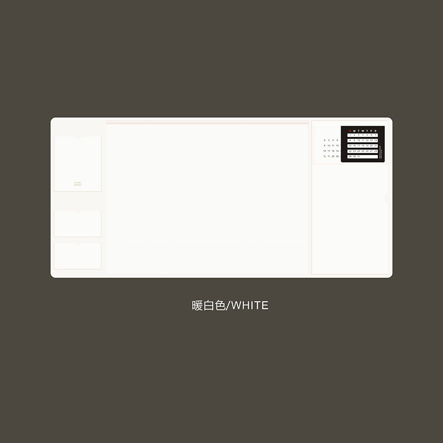 Oversized Multifunctional Pu/pvc Mouse Pad Student Writing Pad Business Desk Mat Laptop Cushion Desk Organizer With Calendar: white