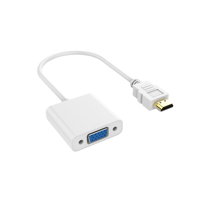 HD 1080P HDTV-Compatible To VGA Cable Converter HDTV Male to VGA Female Converter Adapter for Tablet: WHITE