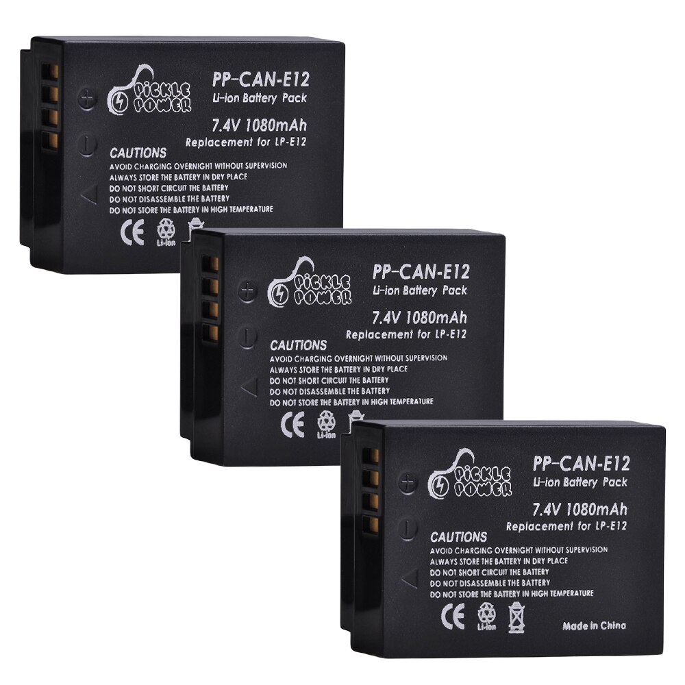 4 Uds LP-E12 LP E12 LPE12 Li-Ion batería y LED Dual USB cargador para Canon EOS M EOS M10 M50 M100 100D beso X7 rebelde SL1 Cámara: 3 Battery