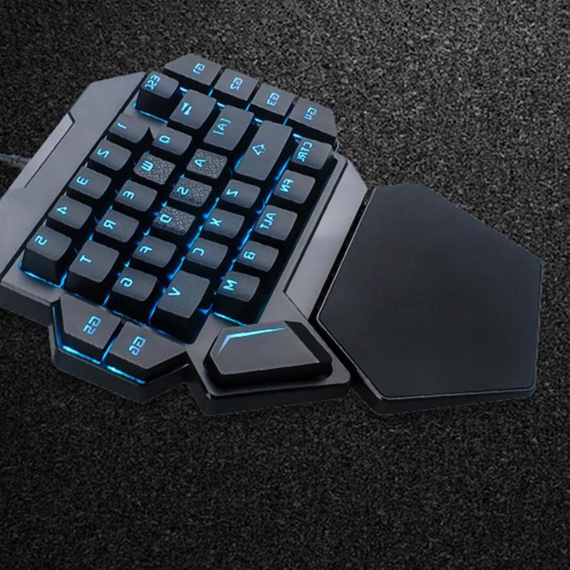 K50 Wired USB One-Handed Keyboard Macro Definition Mechanical Gaming Keypad 7 Colors Backlight Mechanical One-Handed Keyboard