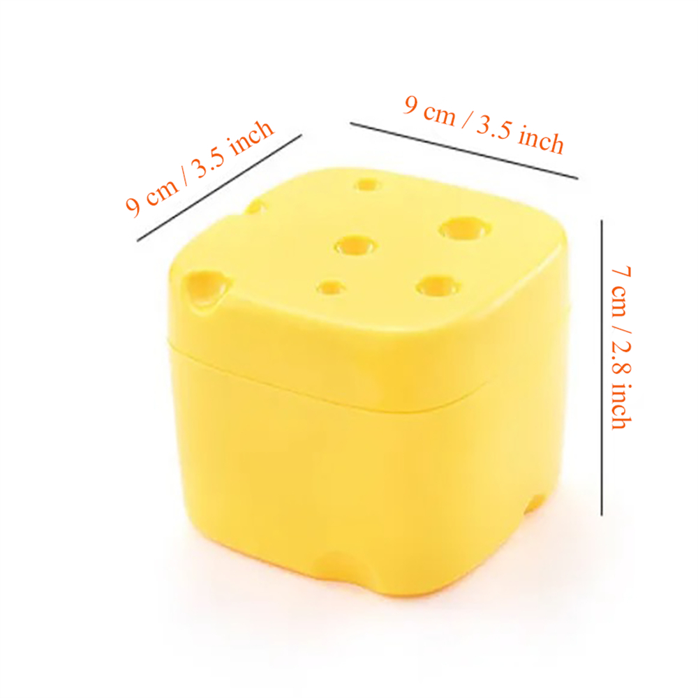 1PC,Cheese Storage Container Plastic Butter Block Cheese Slice Storage Box with Flip Lid Sliced Cheese Saver Kitchen Gadgets: light yellow