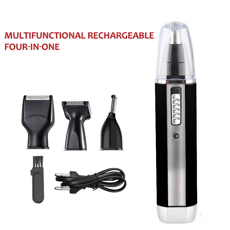 4 en 1 Rechargeable oreille nez tondeuse à cheveux lavable précision électrique tondeuse de nez homme sourcils barbe coupe outils