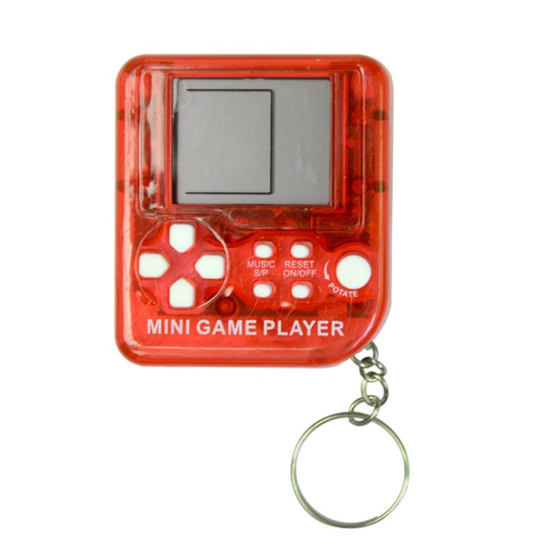 Portable Mini Tetris Game Machine Keychain LCD Puzzle Fun Toy Pendant Decoration