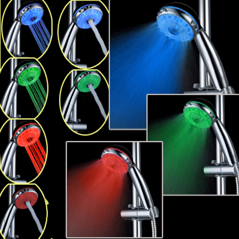 Badkamer douchekop LED douchekop temperatuurregeling drie-kleur licht kleur spray w618