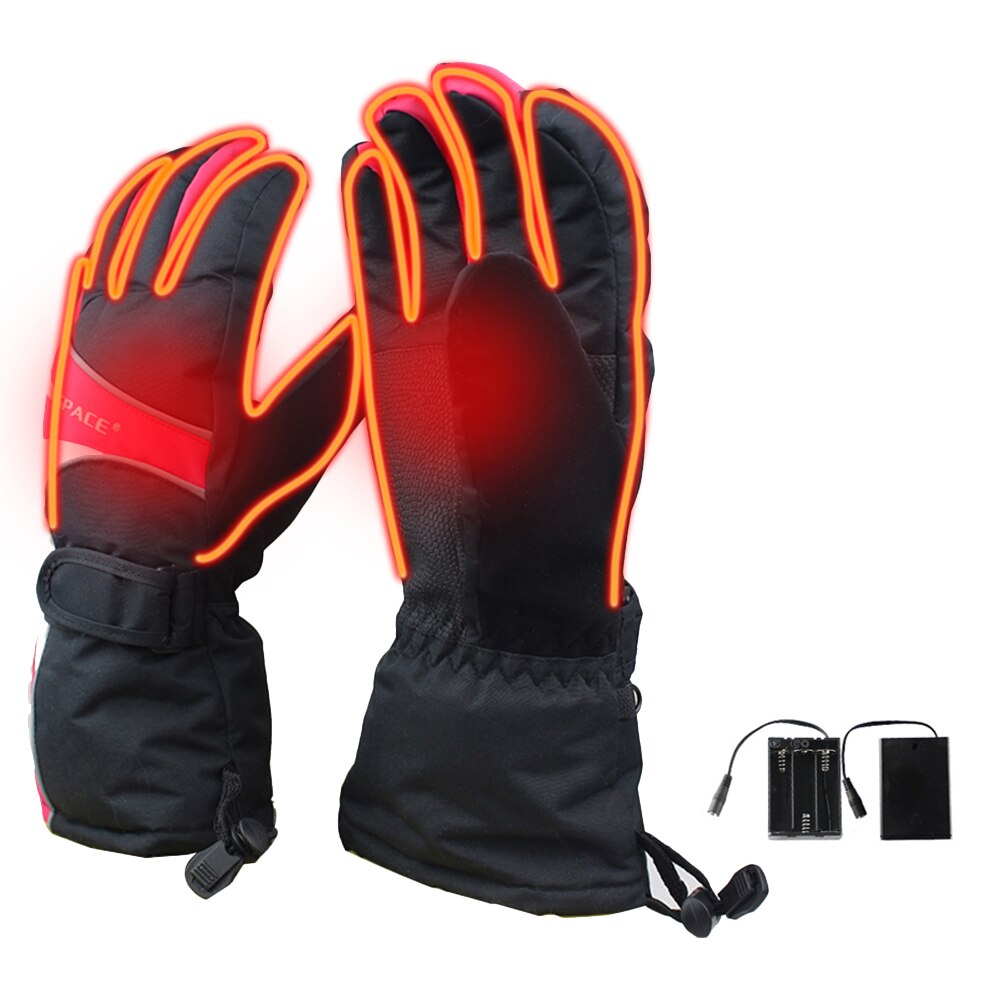 Guanti riscaldati elettrici USB invernali batteria elettrica ricaricabile guanto riscaldamento scaldamani per sci motociclistico: M