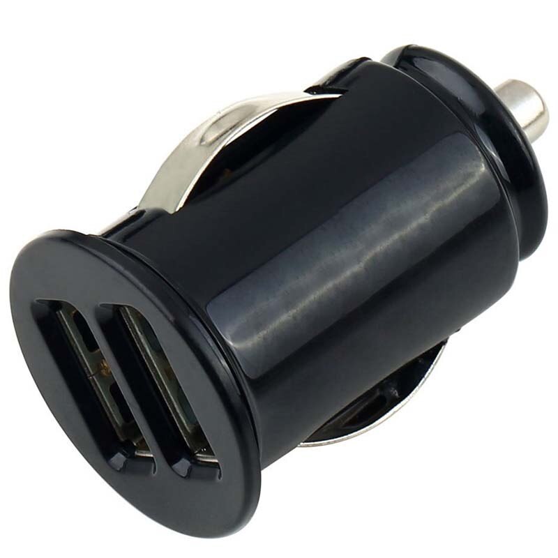 Bil lastbil dual 2 port usb mini oplader adapter til iphone 7 plus 6 5s 4s huawei  p10 samsung galaxy  s8 s7 celular black 12v power