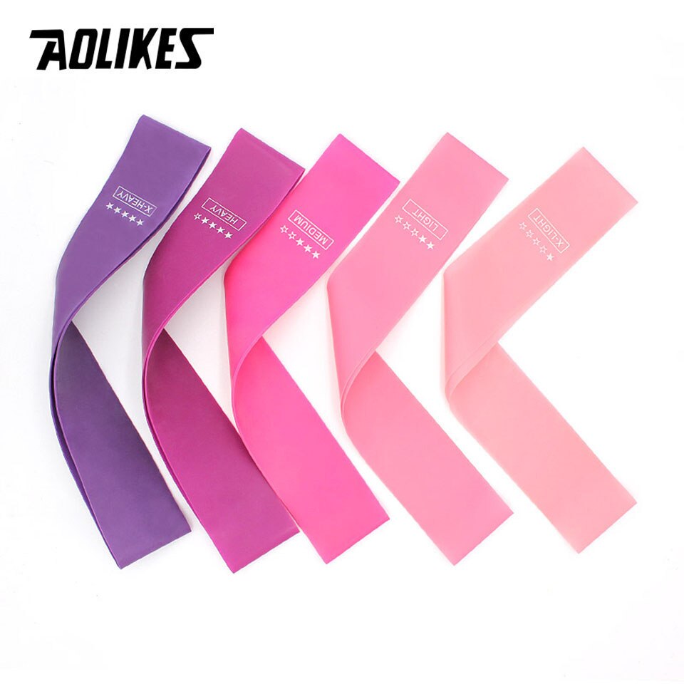 AOLIKES-Bandas de resistencia para entrenamiento físico, 5 unidades, para Fitness, gimnasio, fuerza, deporte Pilato, goma, Fitness, Mini bandas para Crossfit