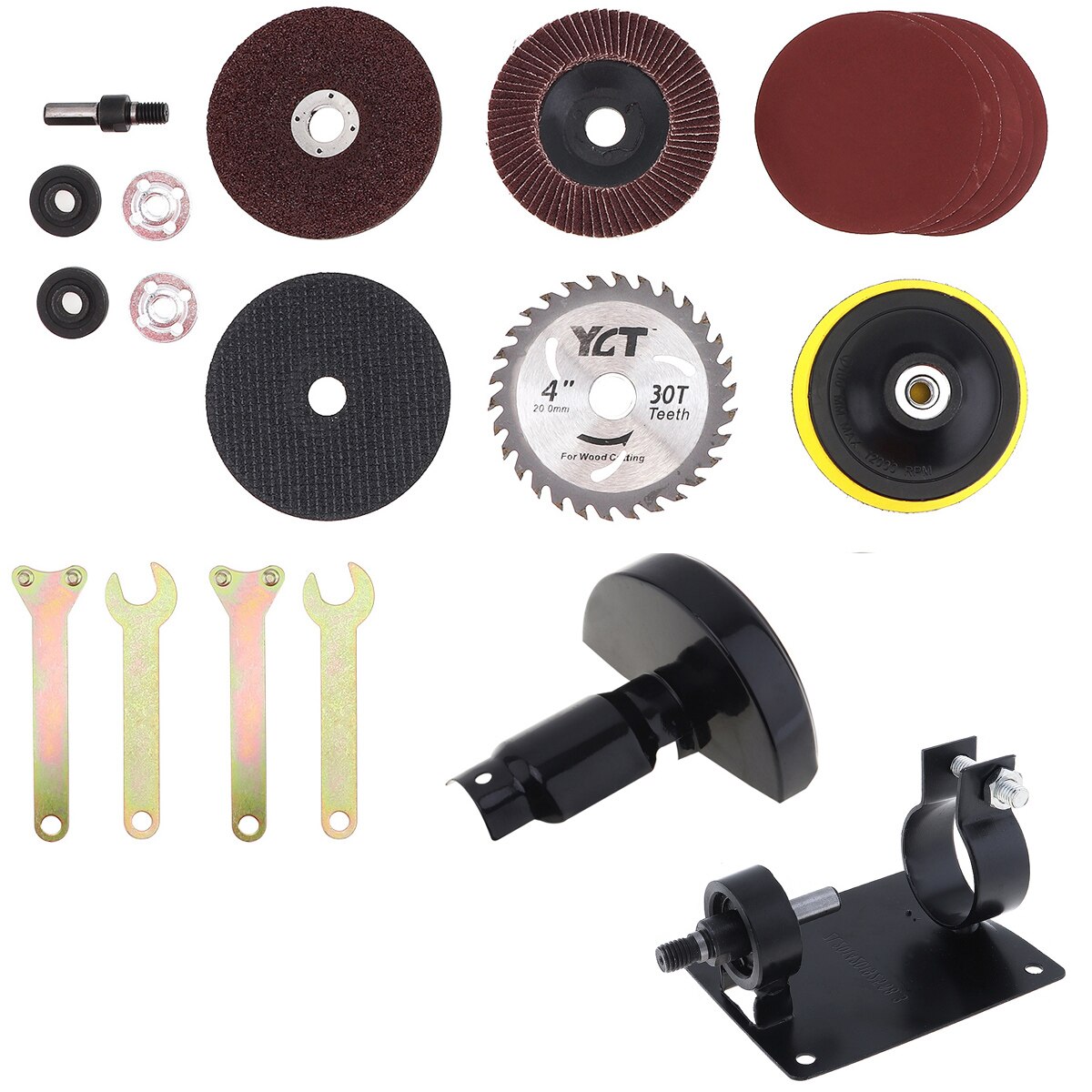 Asiento de pulido eléctrico, herramienta de conversión de asiento de corte, accesorios, soporte de corte para moler, 14/16/17 unids/set/Set: 21pcs