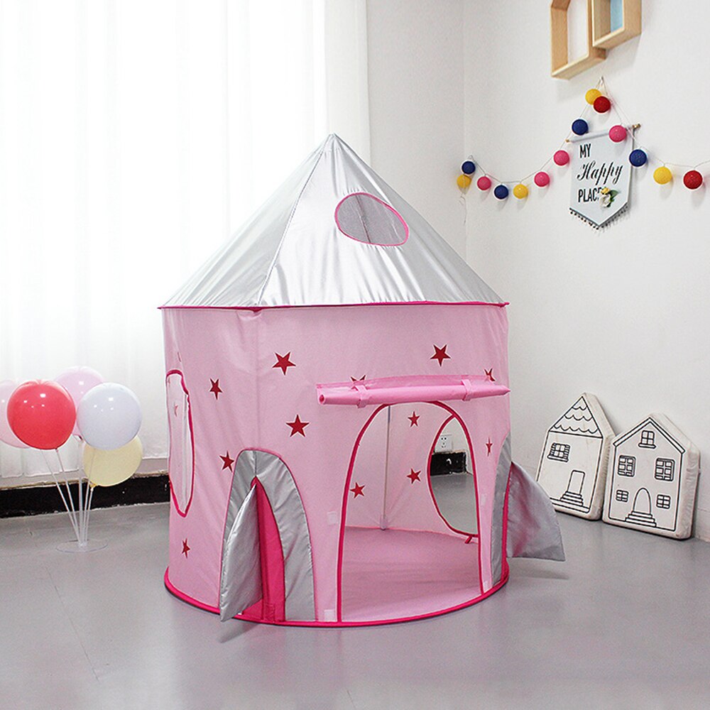 Portable 3 In 1 Spaceship Children&#39;s Tent Tipi Dry Pool Rocket Ship Wigwam Tent For Kids Ball Pool Box Children&#39;s House Ball Pit