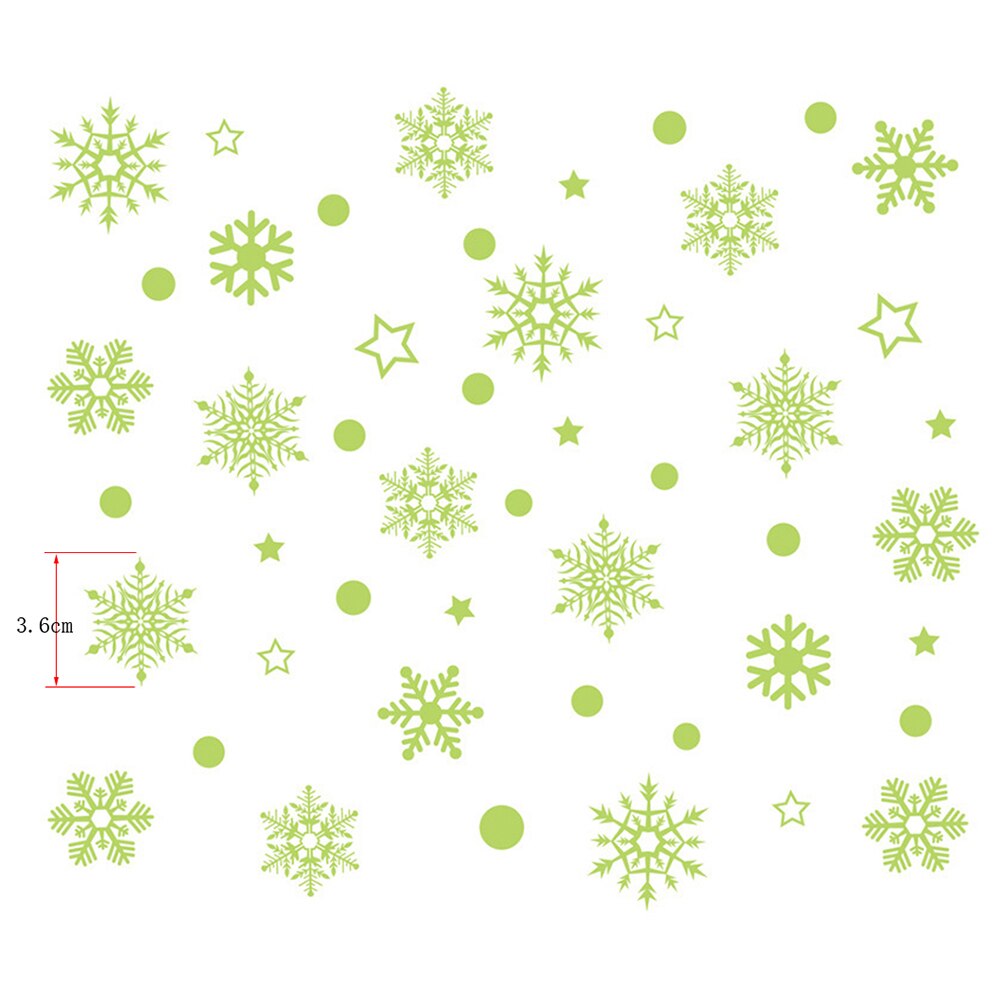 2 Pcs Lichtgevende Sneeuw Ster Gloeiende Stickers Glow In The Dark Star Muur Sticker Vinyl Kerst Decor Home Decoratie Accessoires
