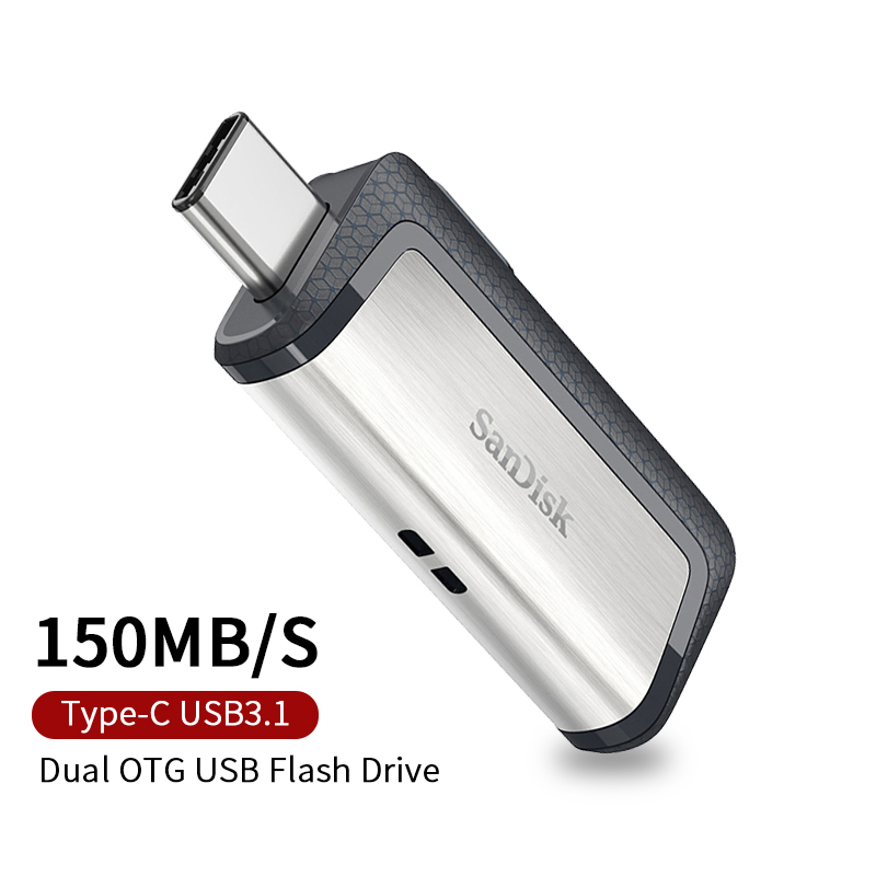 SanDisk Ultra Dual Drive USB 3.1 Tipo-C 256GB 128GB 64GB Unidade Flash USB multifuncional SDDDC2 para smartphones/tablets/computador