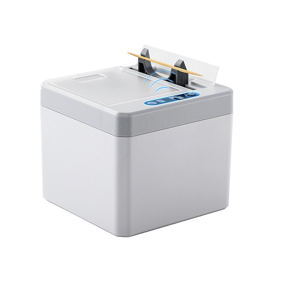 Portable Intelligent Automatic Sensor Toothpick Dispenser Storage Box Hotel Family Gadget Automatic Sensor Dispenser Storage Box: Gray White