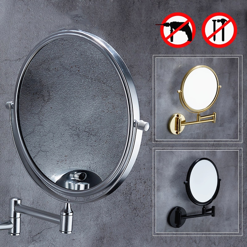 Espejo de pared extensible de doble cara para baño, espejo de pared de 8 pulgadas con aumento de 3X, luz Mural, tocador, maquillaje, baño, cosméticos, espejos inteligentes