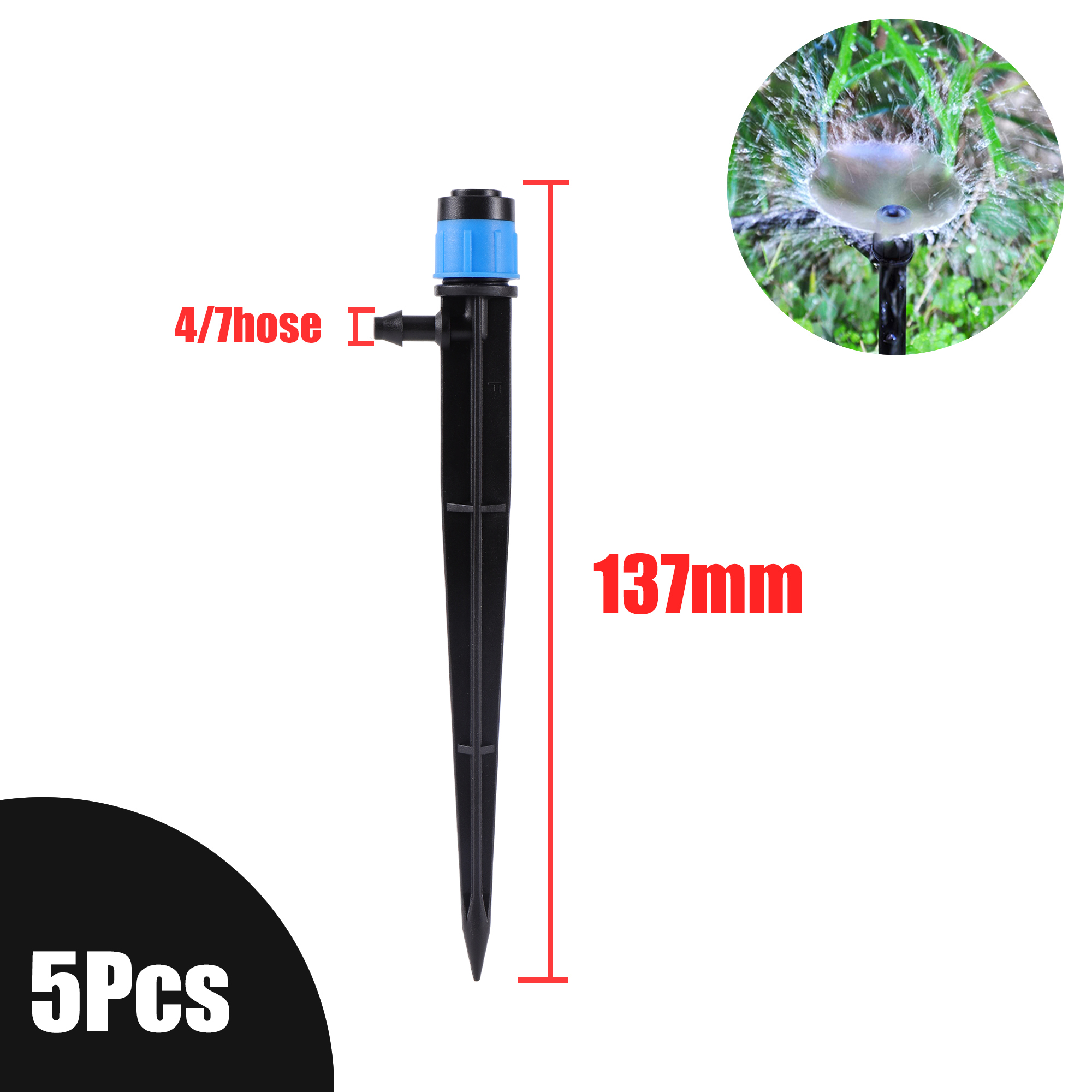 5Pcs 4/7 Garten Schlauch Bewässerung Eddy Fluss Sprinkler 13/17/19/26cm Bewässerung Tropf Einsätze boden 360 Grad Einstellbar Sprinkler: YELLOW