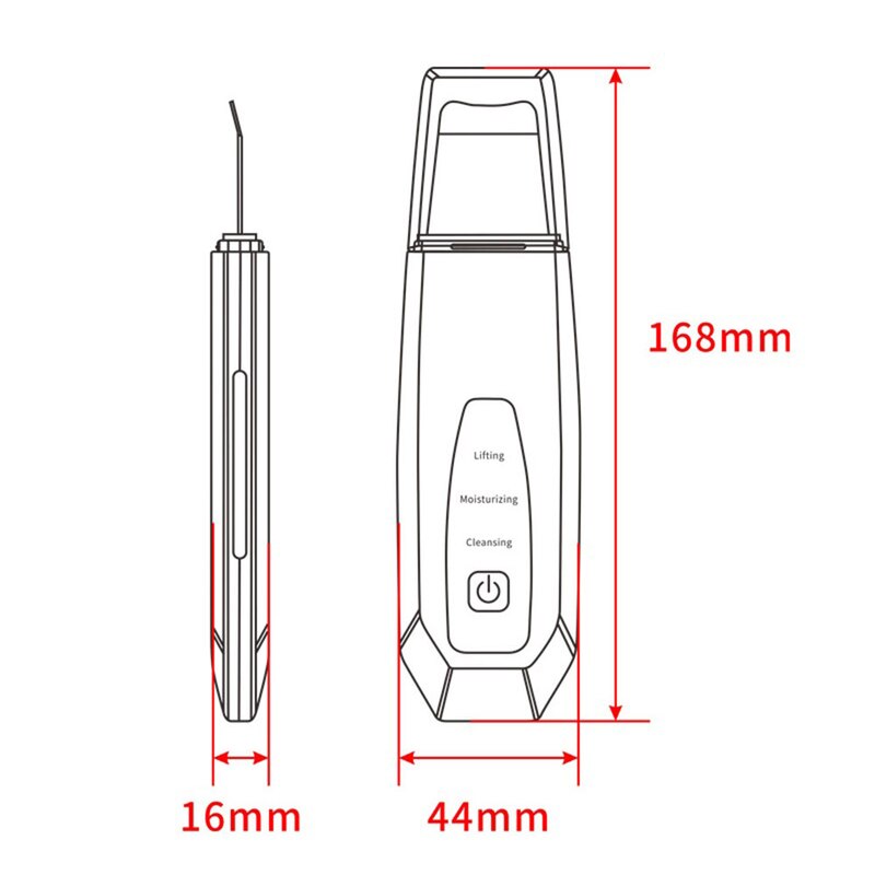 Máquina de limpieza ultrasónica con pala, instrumento poroso de belleza facial, limpiador de espinillas