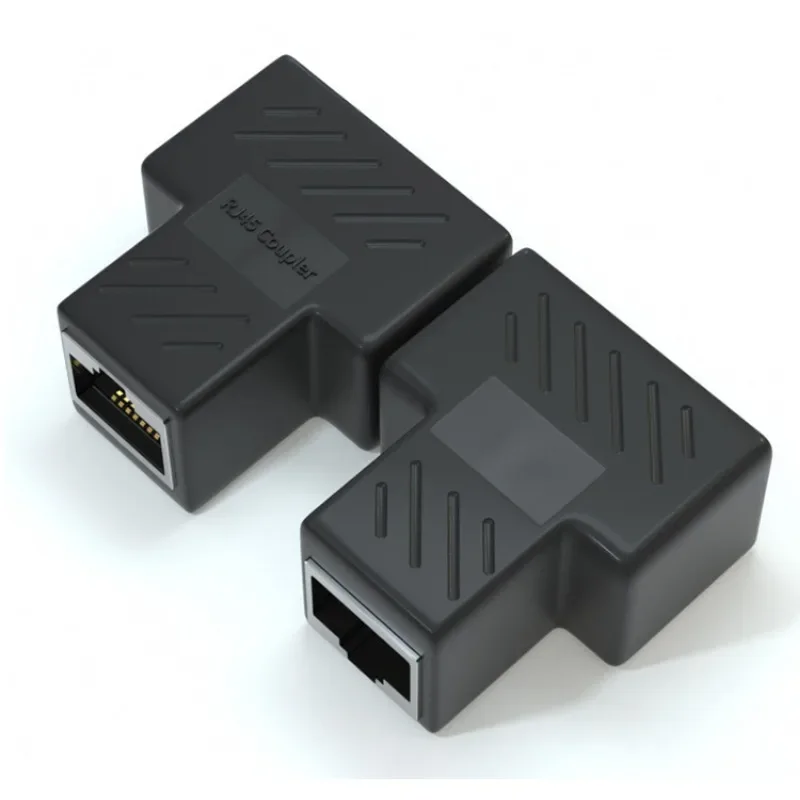Nettverk  rj45 kabel havn nettverkskabel splitter forlenger plugg adapter kontakt  (8 kjerner) delt i til splitter: Hvit