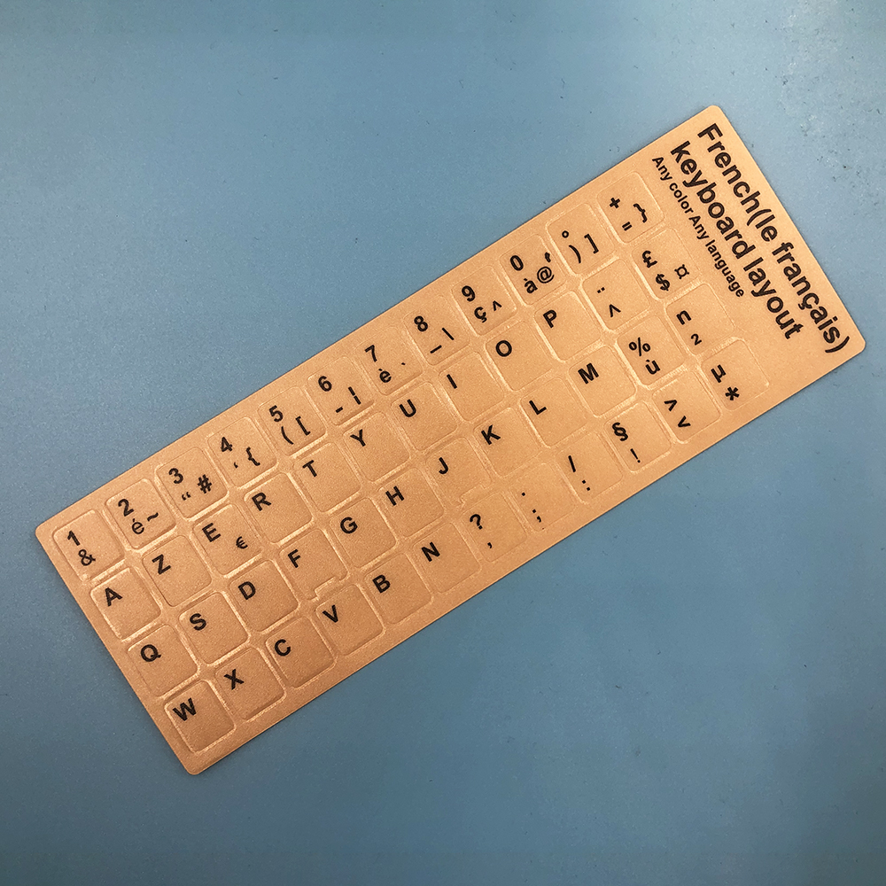 French Keyboard Stickers Letter Alphabet Layout Français Clavier Sticker: Cyan