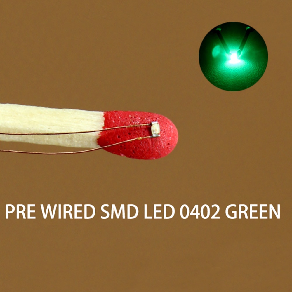 C0402 40pcs Pre-soldered micro 0.1mm Copper Wired 0402 SMD Led Light Different Colors RED ORANGE BLUE YELLOW GREEN
