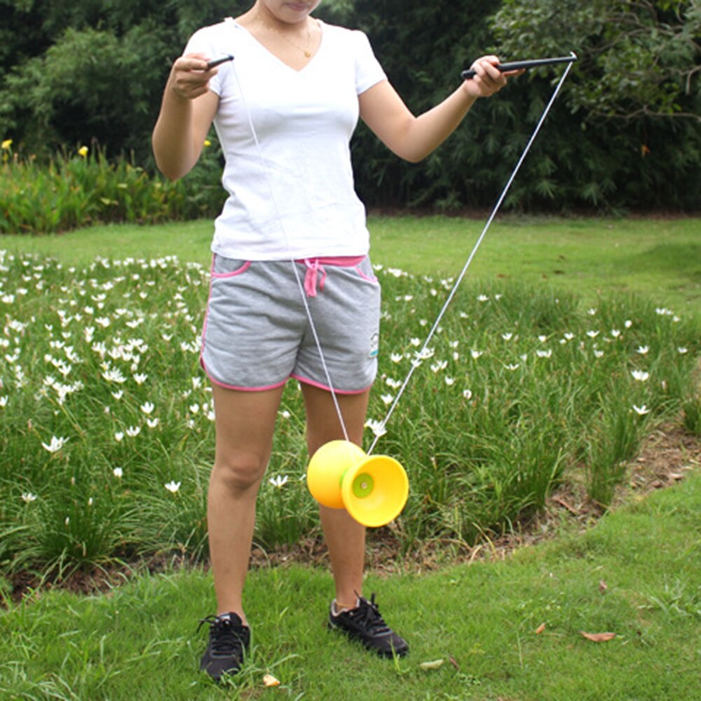 Diabolo-Juego de 3 rodamientos de YOYO chino, bolsa de palos de Metal, juguetes para niños, adultos y ancianos
