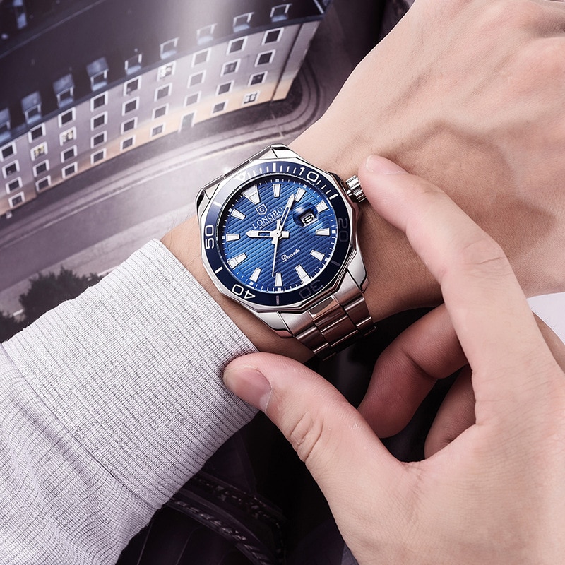 LONGBO Quarz Uhren Männer Beliebte Sport Armbanduhren Geschäft Edelstahl Wasserdichte Uhr Relogio Masculino