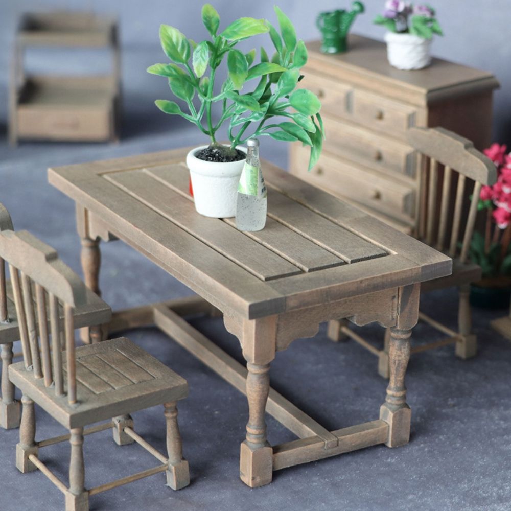 1/12 Puppenhaus Mini Holz Couch tisch Wohnzimmer Miniatur Simulation Tisch Möbel Spielzeug Puppenhaus Dekoration Zubehör