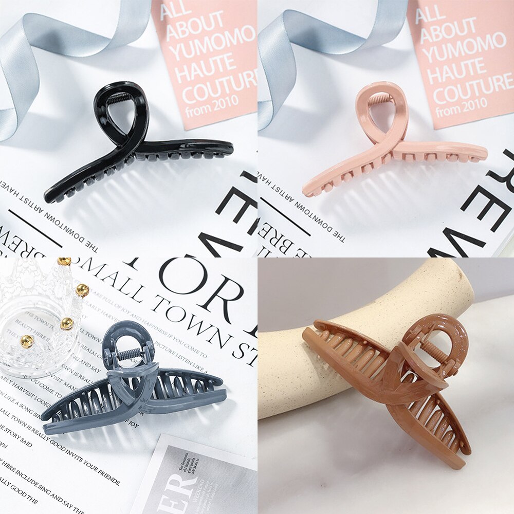 1Pc Klauw Clip Voor Vrouwen Stoere Zwarte Plastic Haar Klauw Grote Size Haar Klemmen Klauw Clip Krab Voor haar Accessoires Voor Haar