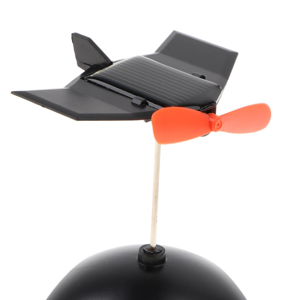 Solar Powered Propeller Rotating Plane Model Toy Auto Car