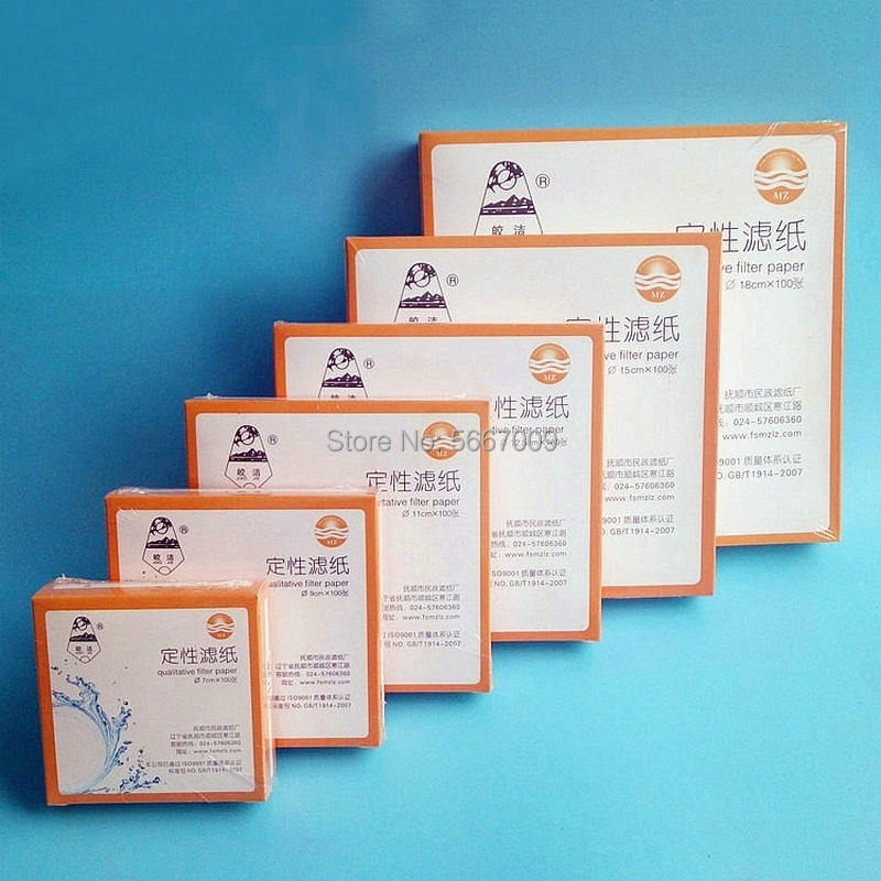 200Pcs (zwei packs) schnelle/Medium/Langsam geschwindigkeit qualitative filterpapier für labor trichter verwenden Dia 7/9/11/12.5/15/18cm