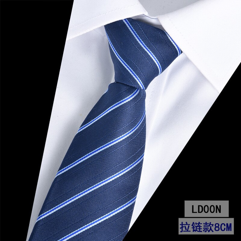 Cravatta con cerniera da uomo pigra 8CM cravatta a righe articoli tutto'ingrosso per le imprese: LD00N