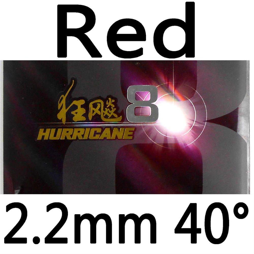 DHS Hurricane8 Hurricane 8 Pips-In Table Tennis Rubber With Sponge: red 2.2mm H40