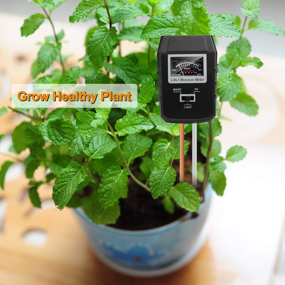 3-in-1 Boden ph-Meter Feuchtigkeit Tester drinnen Pflanzen Garten Rasen Licht Sensor