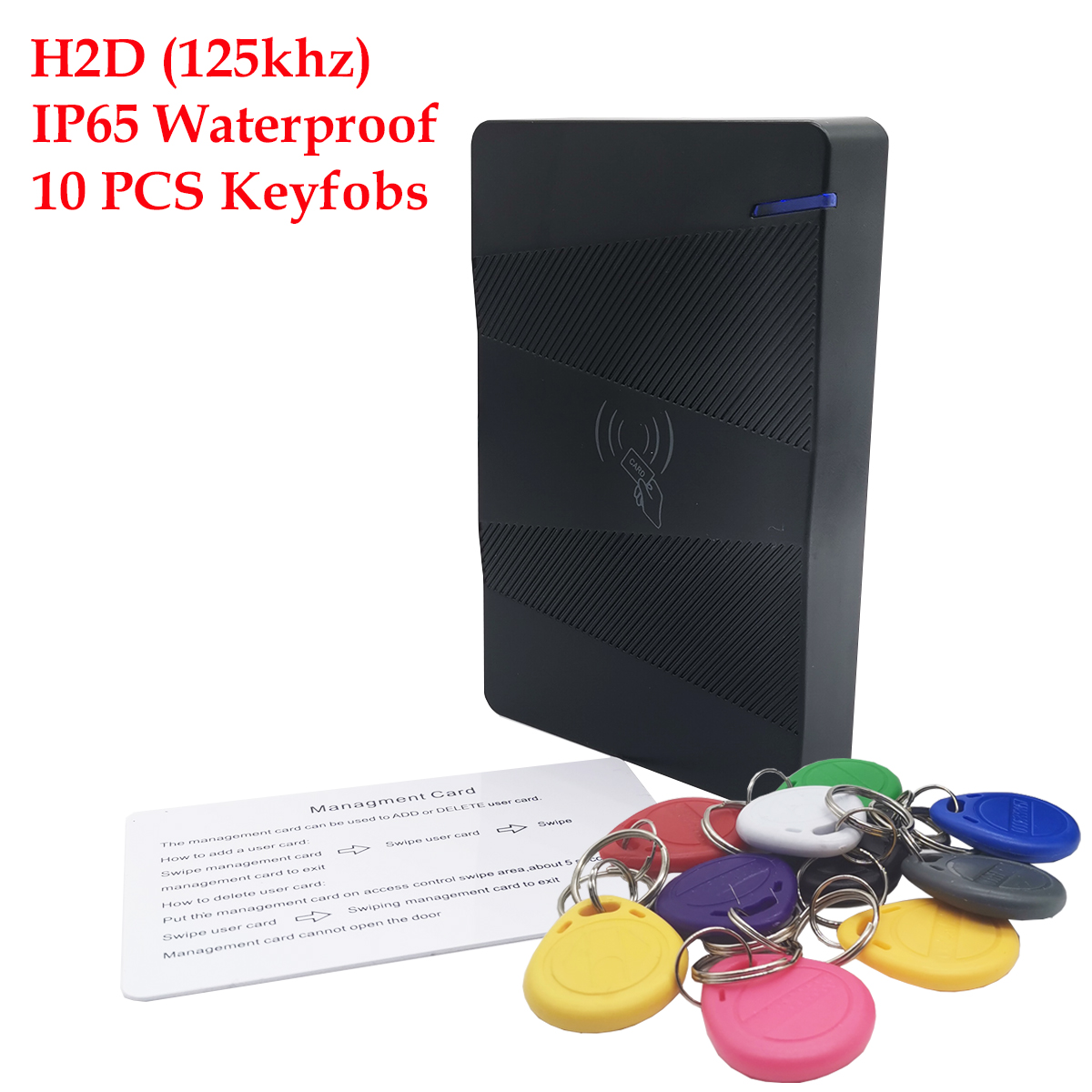 IP65 Waterproof 15000 Users Lock Security Opener RFID 125khz Door Access Control System: Red keyfobs