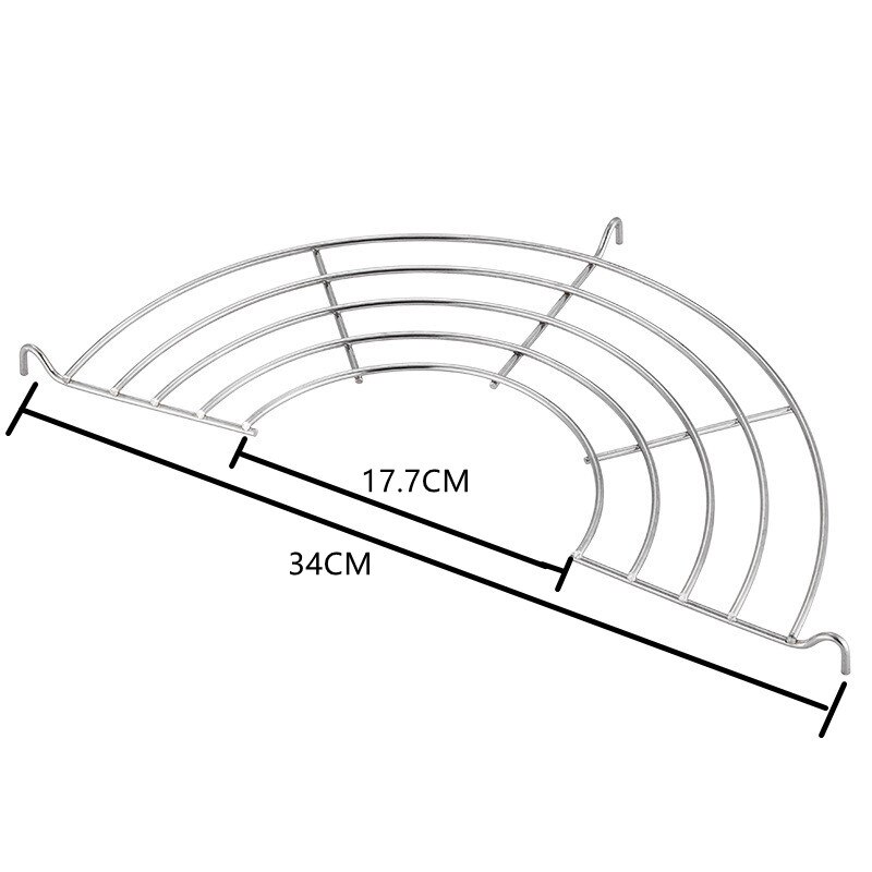 Multi-Function Frying Oil Filter Rack Stainless Steel Semicircle Steaming Drain Oil Holder Kitchen Cooking Foldable Gadgets: 34CM