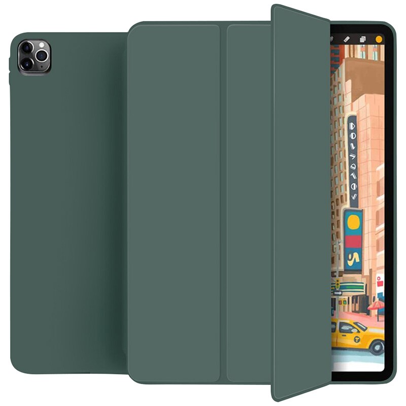 Waterproof Protect Case for Apple iPad Pro 11 ) Smart Cover with Pencil Holder: Green