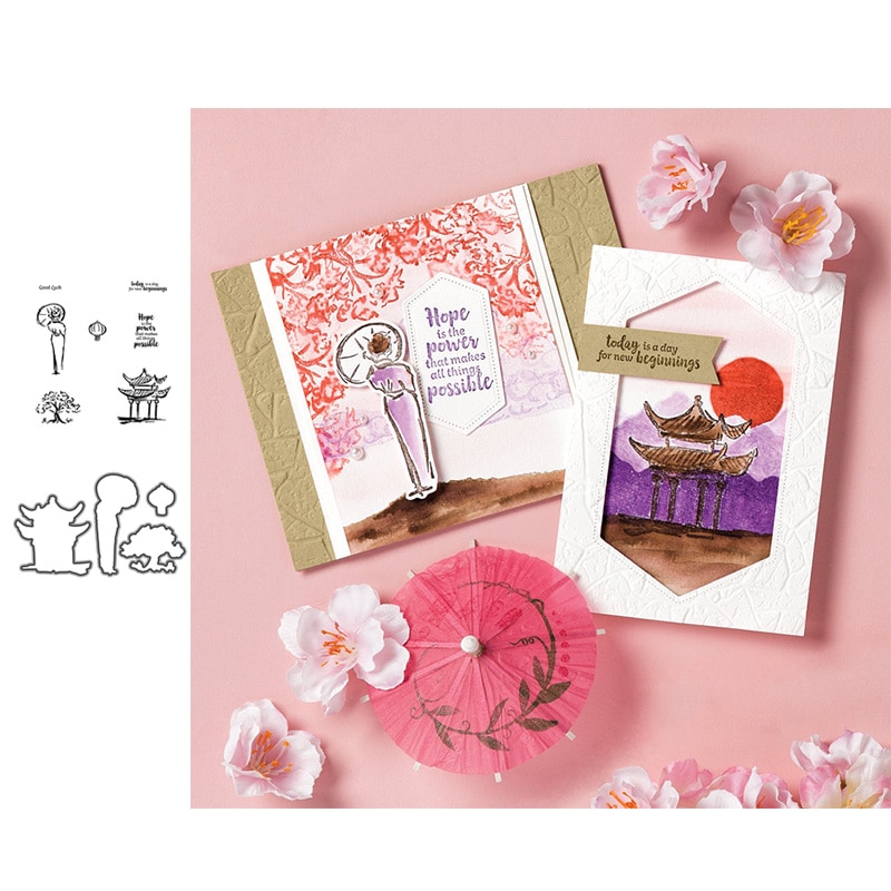 Japanese woman Metal Cutting Dies and stamps DIY Scrapbooking Card Stencil Paper Craft Handmade Album Handbook -Seller